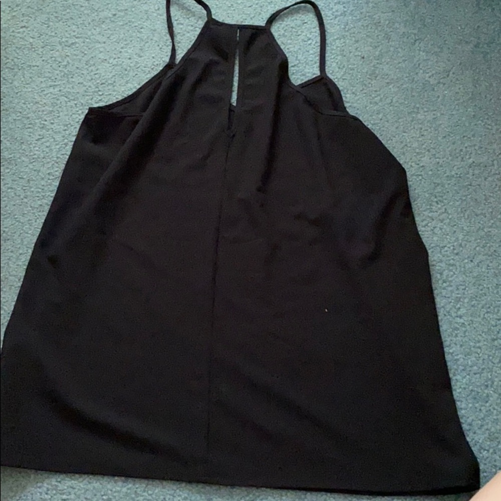 Paper  Crane Black Flowy Tank